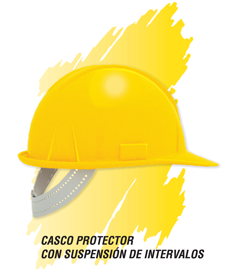 CASCO PROTECTOR CON SUSPENSION DE INTERVALOS
